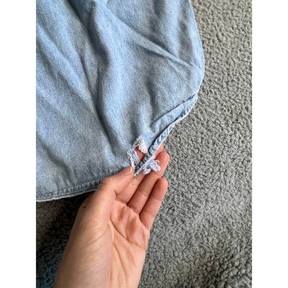 Vintage Bill Blass Button Shirt Large America Long Sleeve Blue Red Western Rodeo - Picture 11 of 16